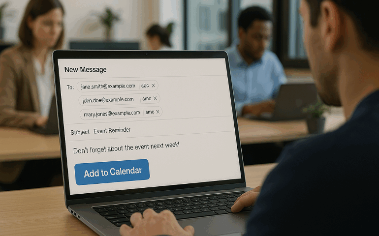 Add to Calendar button on event website boosting attendee participation
