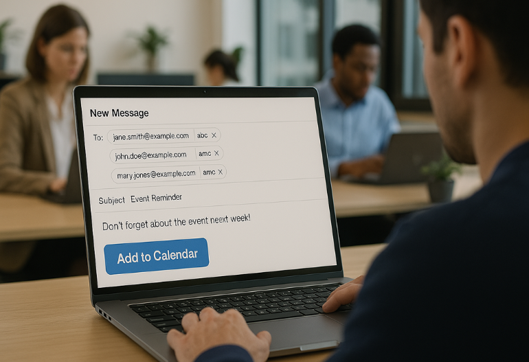 Add to Calendar button on event website boosting attendee participation