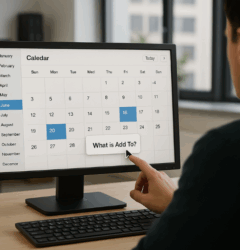 Add to Calendar button icon with calendar event illustration