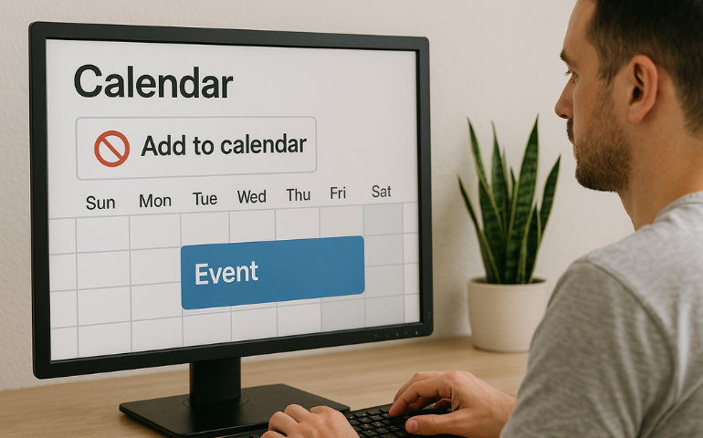 Direct calendar blocking for events without using Add To Calendar action
