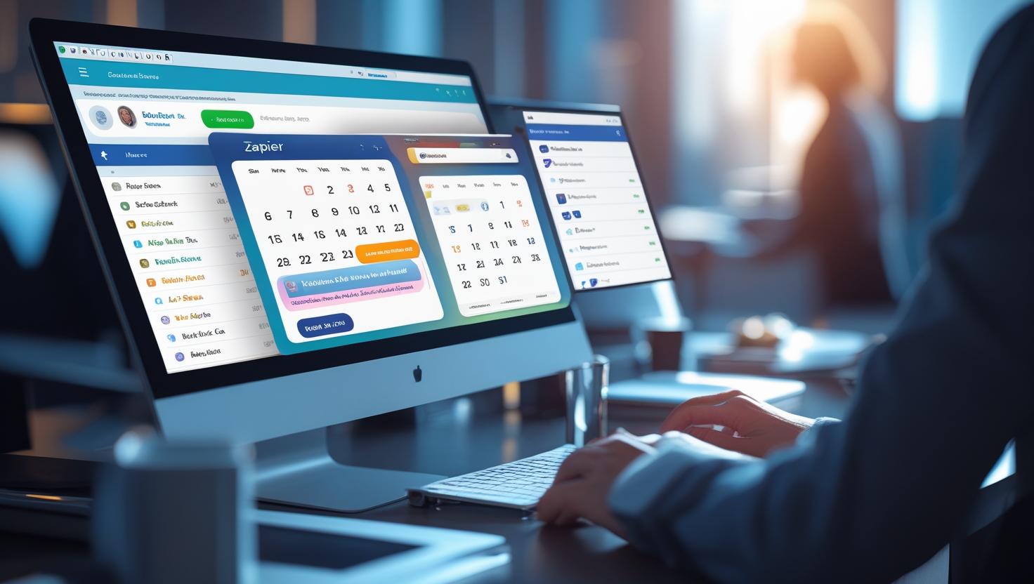 Zapier dashboard showing workflow automation setup for calendar invites