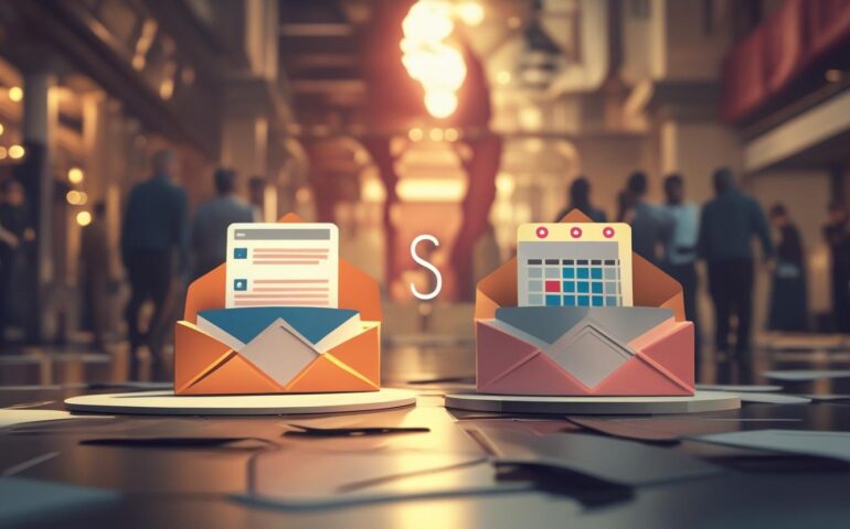 Comparison of an email invitation and a calendar event on screen, illustrating the difference in engagement for event attendance