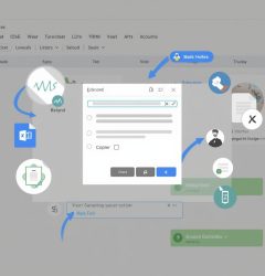 Illustration showing how to share attachments in calendar invites using links and event descriptions.