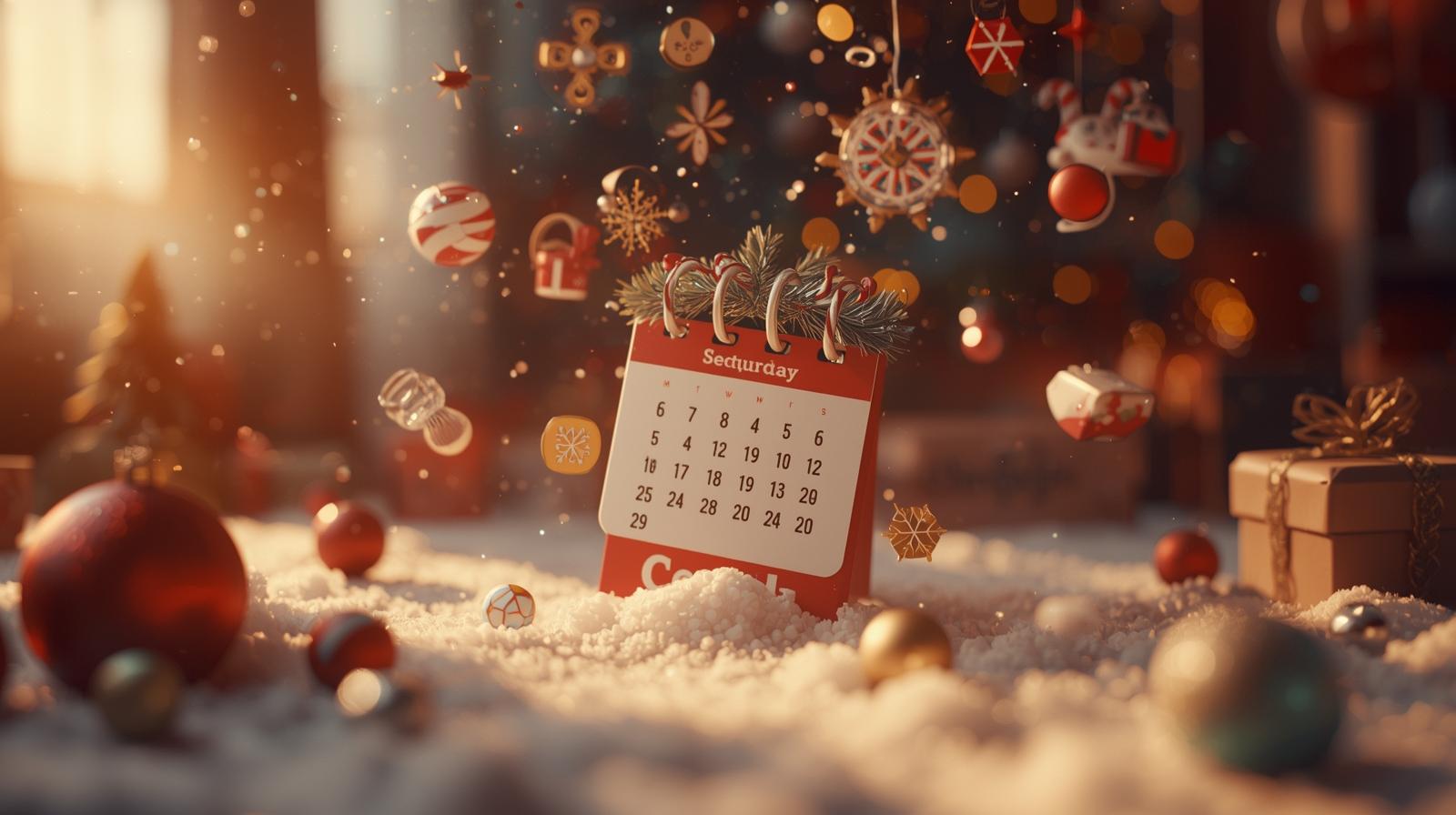 People sending calendar invites for holiday events on laptop and phone