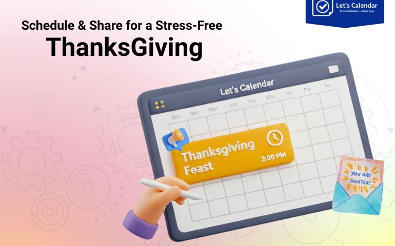 Family preparing for a Thanksgiving celebration with organized schedules and shared calendar planning.