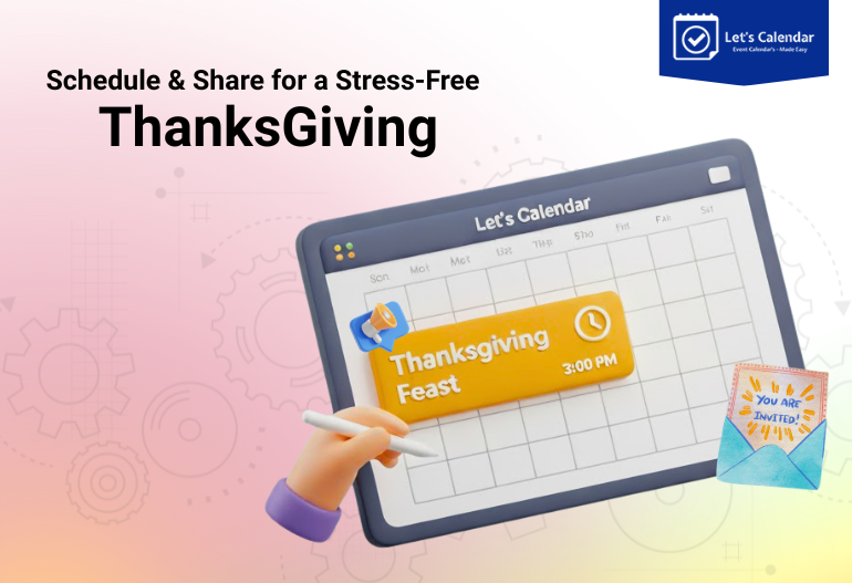 Family preparing for a Thanksgiving celebration with organized schedules and shared calendar planning.