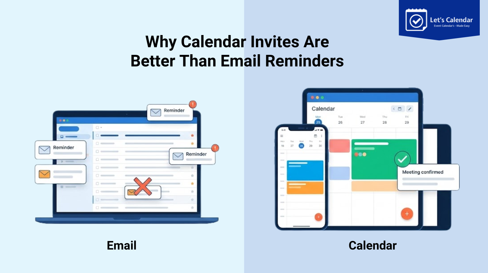 Professional organizer sending calendar invites for webinars and conferences